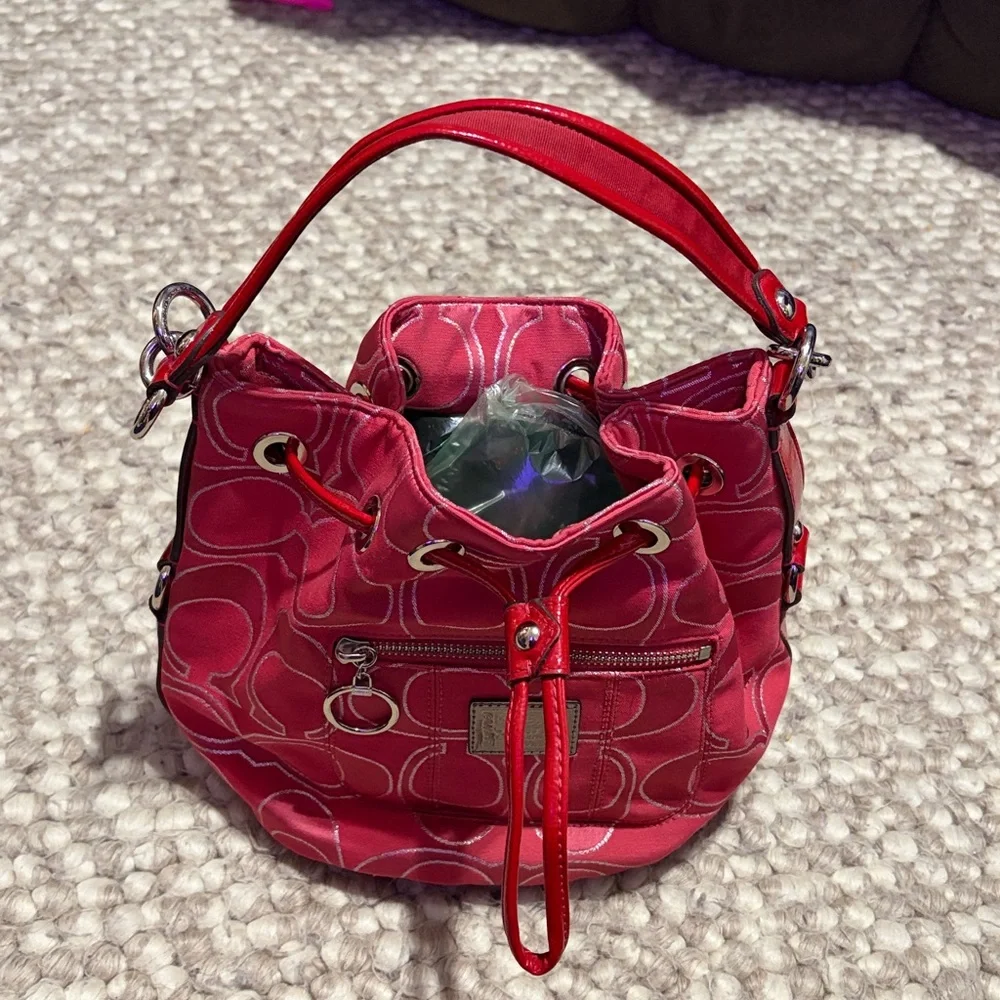 Coach Pink Signature Shoulder Bag - Picture 11 of 16
